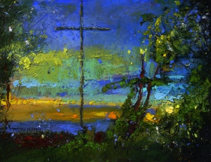 "Widok z Białego Kamienia" 
18 cm x 24 cm olej 2026